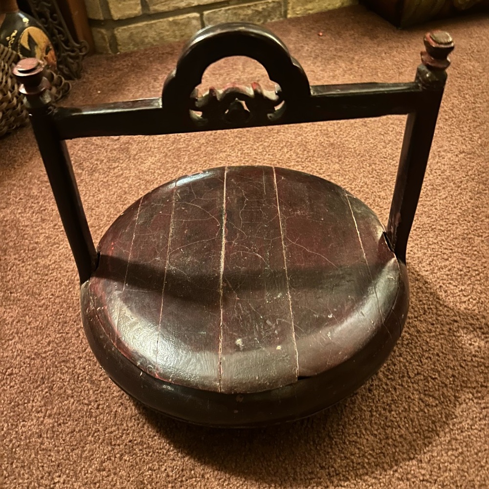Antique Chinese Gift Basket Wooden Decorative
